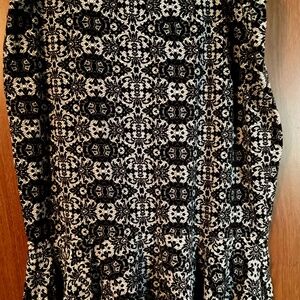 Womens Cato Peplum Skirt Stretch Black White XL